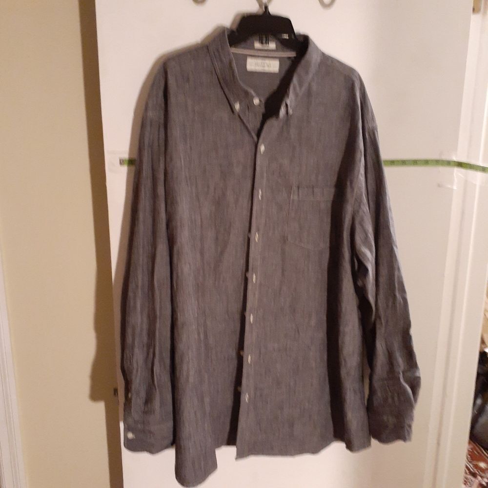 Hawker Rye shirt men's 3x gray button down casual quality cotton  xxxl 3x 3XL
